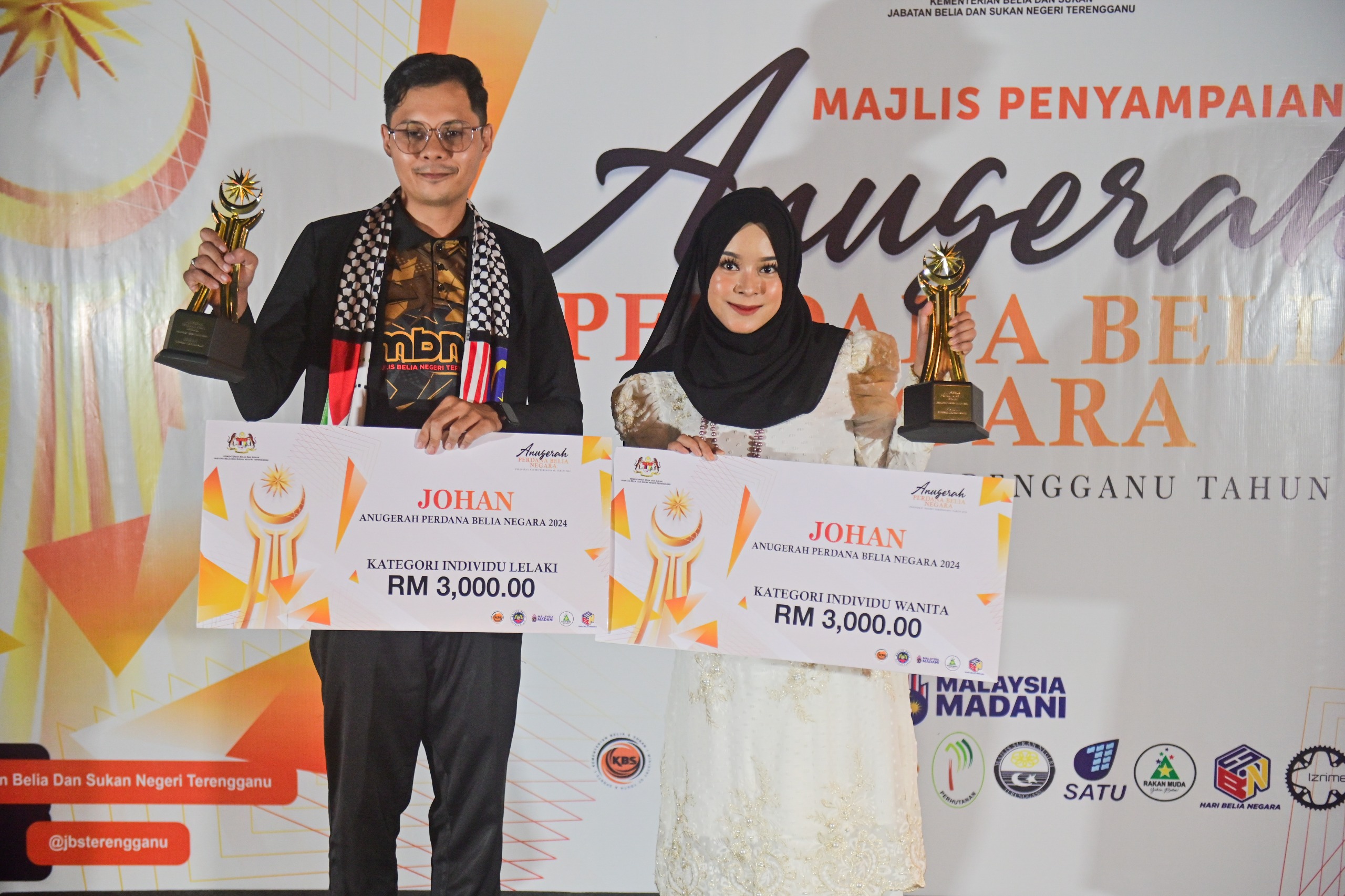 Khairul Ridzuan, Che Wan Atika Putri menang Anugerah Perdana Belia