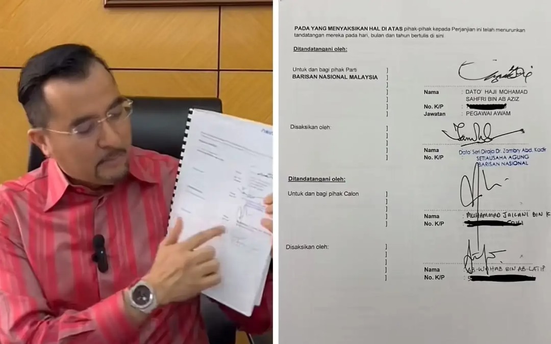 UMNO tunjuk bukti Jailani ‘sign’ janji, perlu bayar RM100 juta