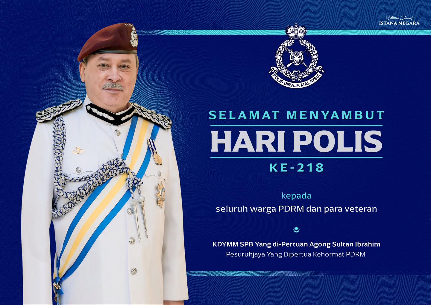 Agong zahir penghargaan, hargai jasa warga PDRM