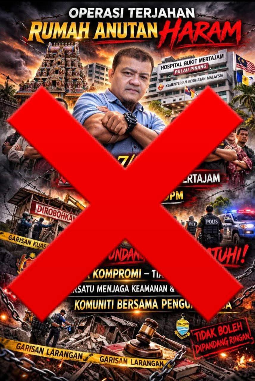 ‘Batalkan demonstrasi Ops Terjah kuil Hindu Bukit Mertajam Sabtu ini’ ‘Batalkan demonstrasi Ops Terjah kuil Hindu Bukit Mertajam Sabtu ini’