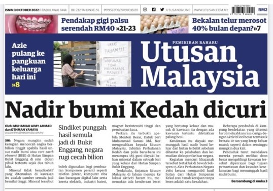 Apa hasil siasatan SPRM isu nadir bumi Kedah?