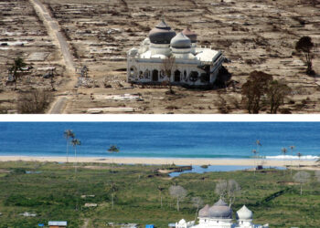 GAMBAR Acheh sebelum dan selepas tsunami.
