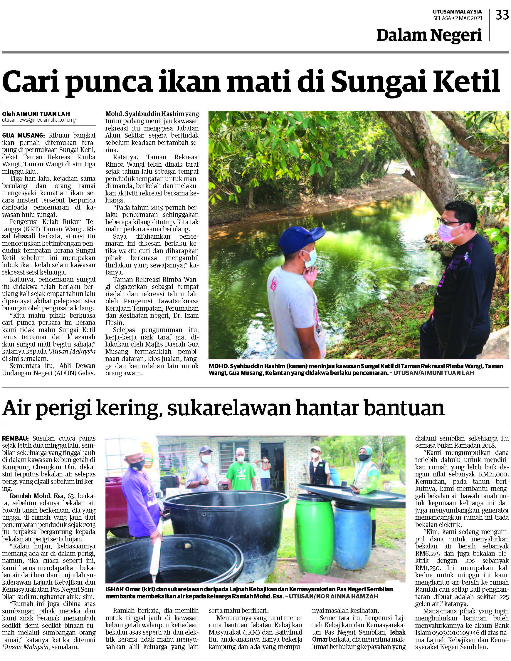 Kesal pencemaran Sungai Ketil berulang - Utusan Digital