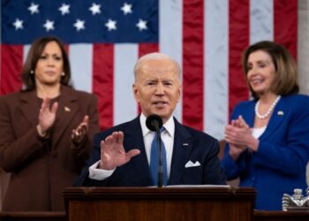 JOE Biden memberi ucapan di Kongres AS di bangunan Capitol di Washington. - AFP  