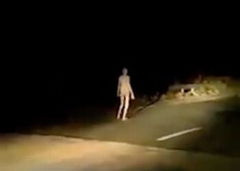 TANGKAP LAYAR menunjukkan kelibat entiti misteri berkeliaran di Jharkland, Timur India menjadi tular dalam media sosial.