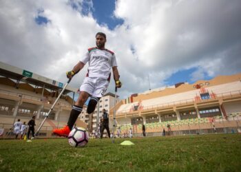 IBRAHIM MADI melahirkan keterujaan menjadi sebahagian daripada pasukan bola sepak itu.-ALJAZEERA