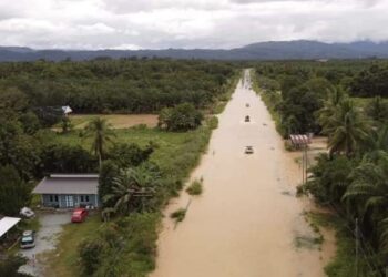 KEADAAN banjir di Kota Marudu yang kini dilaporkan semakin surut.-IHSAN Media Sosial