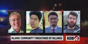 WAJAH keempat-empat lelaki Islam yang maut dibunuh di lokasi berbeza di New Mexico, AS.-AGENSI