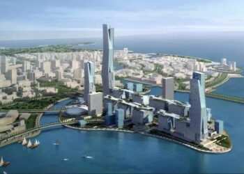 GAMBAR ilustrasi projek bandar futuristik, NEOM yang akan dibangunkan di wilayah Tabuk Arab Saudi. - NEOM.COM  
