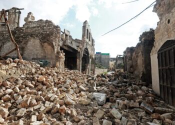 RUNTUHAN di bandar purba Aleppo.-AFP