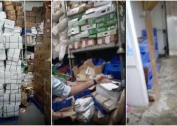 TANGKAP layar serbuan yang dilakukan di gudang itu. - AGENSI