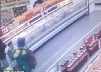 TANGKAP layar rakaman menunjukkan bayi itu diculik dari troli lalu dilarikan oleh wanita berkenaan. - AGENSI