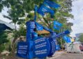REPLIKA meriam Perikatan Nasional kelihatan gah di kawasan Flat Pantai Bersih di Bagan Ajam. - UTUSAN/IQBAL HAMDAN