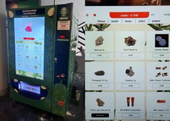 GAMBAR menunjukkan mesin layan diri jual ganja di Bangkok.-MEDIA SOSIAL  