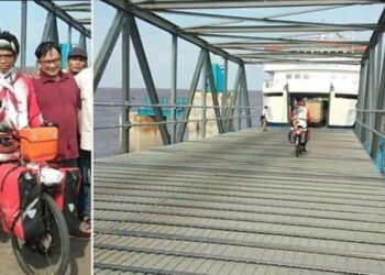 MUHAMMAD FAUZAN berasal dari Jawa Tengah sanggup mengayuh basikal ke Mekah.-TRIBUNNEWS