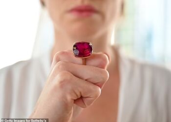 BATU delima terbesar pernah dilelong, dijual pada harga AS$34.8 juta (RM160.9 juta). - AGENSI