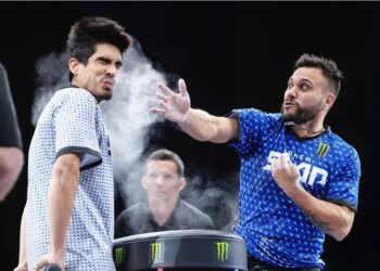 AKSI pertarungan dalam Power Slap League di Las Vegas.-AP