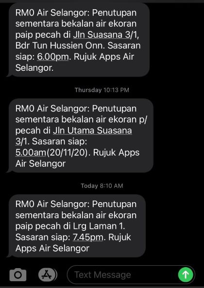 Btho Kawasan Wajib Gangguan Bekalan Air Utusan Digital