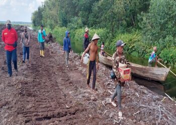 SEORANG buruh maut dibaham buaya ketika menyeberangi tali air di Kayuagung, Sumatera Selatan. - AGENSI