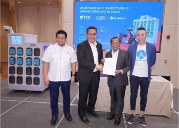 MAJLIS pemeteraian perjanjian kerjasama anak syarikat EPMB dan anak syarikat TNB 
untuk pelancaran infrastruktur bateri EV di seluruh ASEAN.