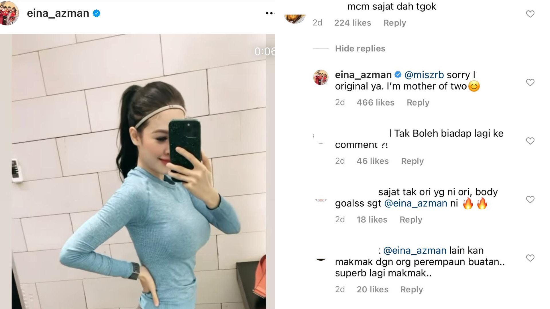 Maaf Saya Asli Eina Azman Disamakan Dengan Sajat Utusan Digital