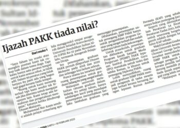 KERATAN laporan Utusan Malaysia berhubung rintihan dalam kalangan lepasan graduan PAKK apabila lebih 1,000 graduan bidang itu yang ditemuduga dalam pengambilan khas, hanya 12 calon lulus.