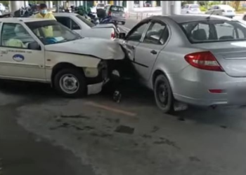 Teksi airport limo yang terlibat dalam amuk di Lapangan Terbang Antarabangsa Kota Kinabalu kelmari