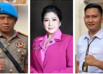 INSPEKTOR Ferdy Sambo (kiri) didakwa mengesyaki isterinya, Putri Candrawathi (tengah) mempunyai hubungan dengan Sarjan  Nopryansyah Yosua Hutabarat (kanan). - AGENSI