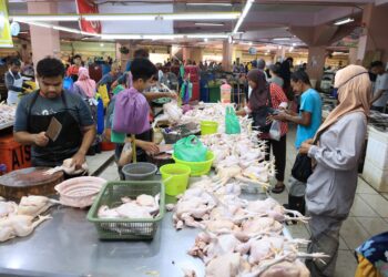 ORANG ramai sibuk membuat persiapan menyambut Hari Raya Aidiladha di Pasar Khadijah, Kota Bharu, Kelantan hari ini-UTUSAN/KAMARUL BISMI KAMARULZAMAN