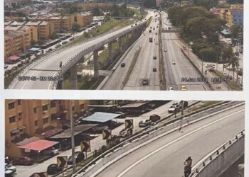 GAMBAR lokasi kejadian melalui rakaman kamera litar tertutup di Lebuhraya Sunga Besi Ulu Kelang (SUKE) dekat Ampang.