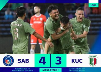 Pasukan Sabah menewaskan Kuching City dalam aksi Liga super yang berlangsung di Stadium Likas, Sabah hari ini, (Foto; Ihsan MFL)