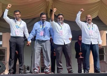 (DARI kiri) K. Kumaran; K. Jayaraman, M. Satees dan S. Rajasakanan yang bakal bersaing merebut kerusi DUN Bagan Dalam pada PRN-15 di Pulau Pinang. -  Pix: SITI NUR MAS ERAH AMRAN