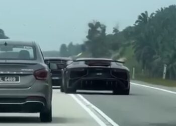 KERETA Lamborghini yang dikesan dipandu secara berbahaya di Lebuhraya Senai-Desaru selepas rakaman videonya tular.