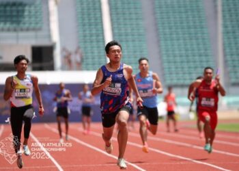 MALAYSIA menamatkan perlumbaan 4x100m lelaki di tangga keenam pada Kejohanan Asia di Bangkok.