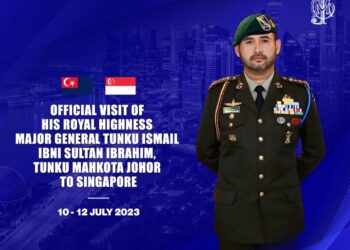 TUNKU ISMAIL SULTAN IBRAHIM mengadakan lawatan rasmi tiga hari ke Singapura.