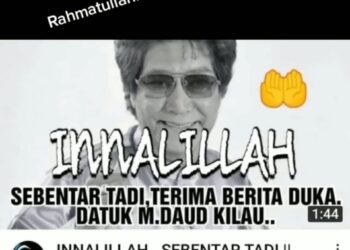 MESEJ lama yang ditularkan semula dalam media sosial kononnnya M. Daud Kilau meninggal dunia. - UTUSAN/MEDIA SOSIAL