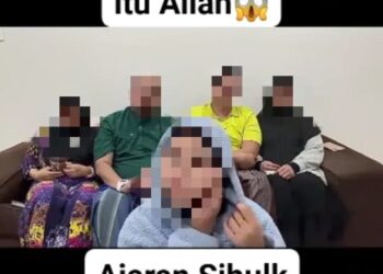 TANGKAP layar video yang memaparkan sebuah keluarga dipercayai pengikut ajaran sesat Suhaini Mohammad yang mengakui Nabi Muhammad SAW sebagai Tuhan yang tular di media sosial.