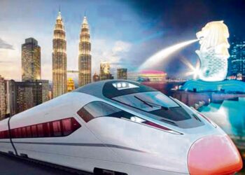 ILUSTRASI tren Keretapi Berkelajuan Tinggi (HSR) Kuala Lumpur-Singapura.