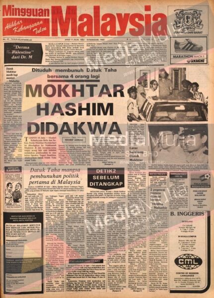 Datuk Bey Datuk Taha orang politik pertama dibunuh di Malaysia - Utusan Malaysia