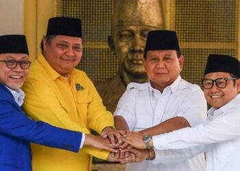 PARTI pakatan yang menyokong Prabowo Subianto mengusulkan nama gabungan baharu iaitu Pakatan Indonesia Maju Berdaulat. - AGENSI