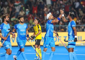INDIA muncul juara ACT 2023 selepas menumpaskan Malaysia 4-3 di pentas final sebentar tadi.-Ihsan Hockey India