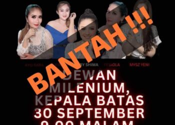 POSTER tular penganjuran Konsert Viral Lagu-Lagu TikTok Malaysia Indonesia 2023 yang menampilkan artis Malaysia dan Indonesia yang mendapat bantahan penduduk setempat di Pulau Pinang.