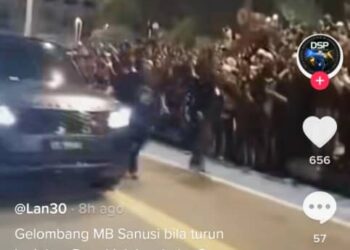 TANGKAP layar rakaman video Muhammad Sanusi yang dikatakan berlaku di Johor seperti tular dalam aplikasi TikTok.