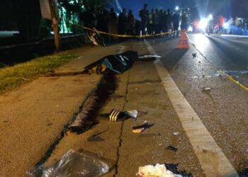 KEADAAN lokasi kemalangan di Kompleks Padiberas Nasional Berhad (Bernas) Jalan Peringat, Kota Bharu, Kelantan. - IHSAN POLIS