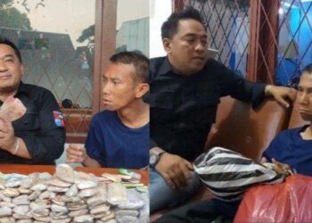 PENGEMIS lelaki yang dikenali sebagai Erik ditahan pegawai Jabatan Sosial Kota Bogor selepas dia dilaporkan sering mengganggu masyarakat setempat. - AGENSI