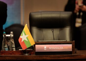 KERUSI delegasi Myanmar kosong ketika Sidang Kemuncak ASEAN ke-43 berlangsung di Jakarta, Indonesia, baru-baru ini. - AFP