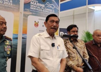 LUHUT Binsar Pandjaitan ketika menghadiri Ekspo Perancangan Ruang dan Perkhidmatan Marin Edisi 2023 di Jakarta kelmarin.
