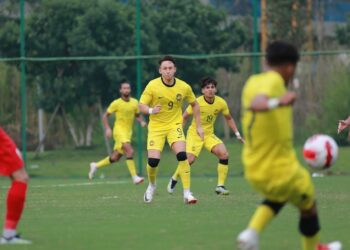 DARREN Lok menjaringkan gol pertama Malaysia ketika menentang Taiwan.