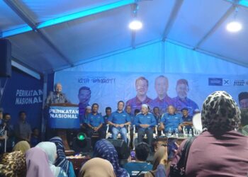 MAHATHIR MOHAMAD  berucap pada  Ceramah Finale PN di Kempas, Johor Bahru.