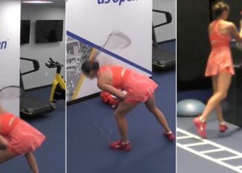 Aryna Sabalenka mematahkan raket dalam bilik persalinan dan membuangnya di tong sampah sejurus selepas menerima trofi naib juara Terbuka Amerika Syarikat di New York, Sabtu lalu.